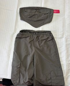 Icon Solid Babdana Tube Top &amp; Cargo Pant