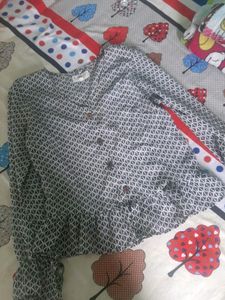 Black Nd White Floral Top