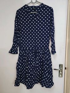 Navy Polka Dot Dress