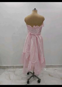 Pink Off-Shoulder Tiered Dress