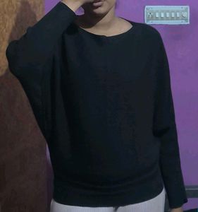 Black Dolman Sleeve Knit Top
