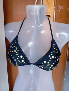 Black & Gold Bikini Top