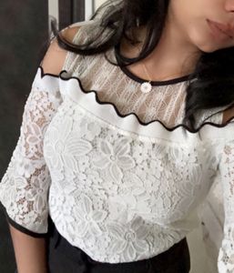 White Korean Style Cold Shoulder Top