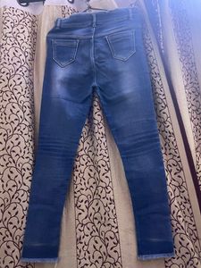 Dark Blue Denim Jeans For Womens