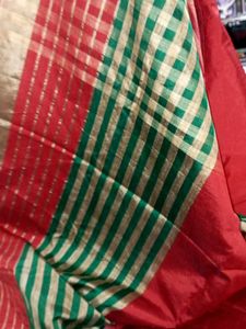 Striped Red &amp; Green Sari