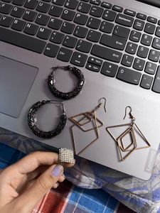 combo of 2 earrings and 1 ring
