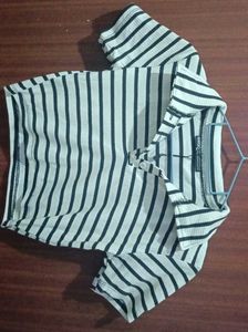 Striped Ribbed Crop Top
