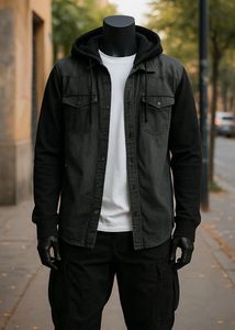 Max Black Slim-Fit Hoodie Jacket