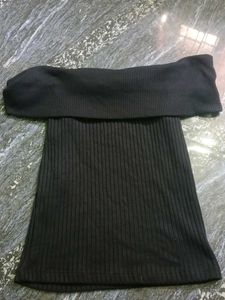 a crop top from zudio half shoulder elegant party
