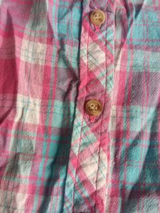 Pink & Blue Plaid Button Down