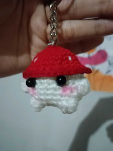 Cute Crochet Mushroom Keychain