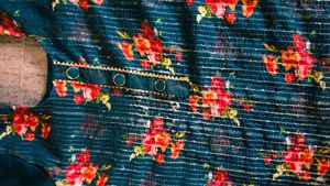 Floral Print Kurti &amp; Silk Salwar