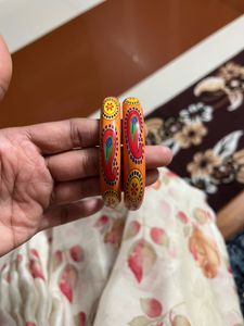 Handcrafted Wooden Bangles - Set of 2