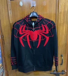 NEWME ZIP UP SPIDERMAN BLACK HOODIE M(38)