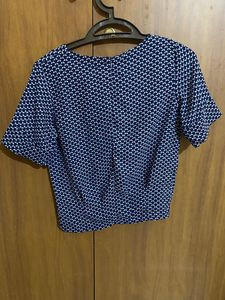 B+Vestry Navy Blue And White Top