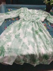 Leaf Print Stretchable Dress