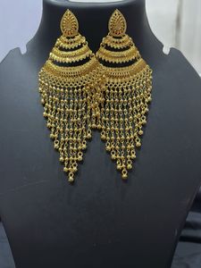 Big Long Golden Earrings