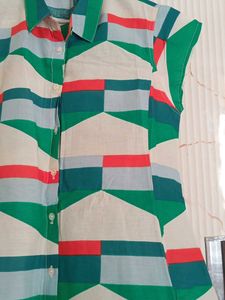 New Geometric Print Tunic Top