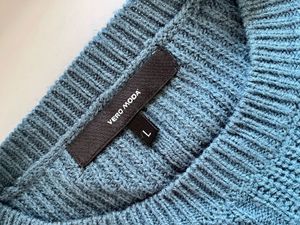 Blue Knit Pullover Sweater