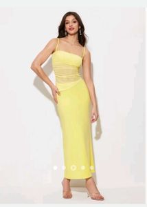 Yellow Mesh Maxi Dress