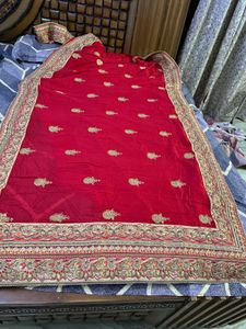 Red Heavy Blouse And Saree