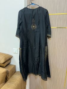Elegant Black Printed Kurta