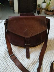 raw leather slingbag