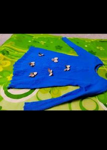 Cute Blue Knit Sweater