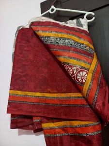 Striped & Floral Saree