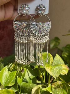 Stunning Silver Tone Dangle Earrings