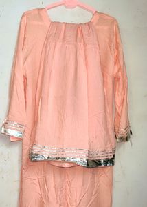 Peach Kurta Sharara Pant Set