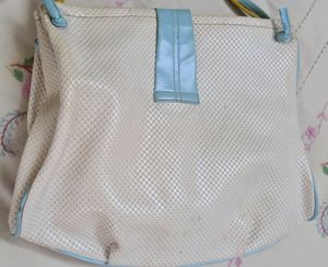 Cream Coloured Fancy Rexin Bag