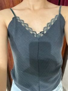 Lace-trimmed Sleeveless Top