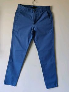 Stylish Blue Men's Casual Slim Fit Chinos