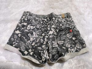 Floral Denim Shorts
