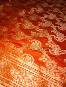 🧡😻 Orange Saree