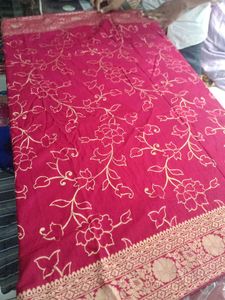 Red &amp; Gold Banarasi Silk Saree
