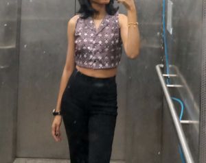 Floral Print Sleeveless halter neck Top