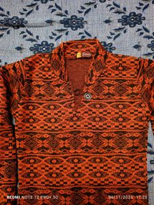 Patterned Knit warm Dress for winter