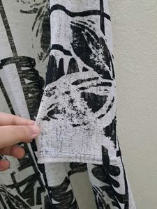 Printed Open Front Cardigan