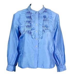 Blue Ruffle Shirt