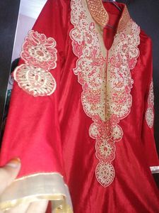 Red & Gold Embellished Kurti