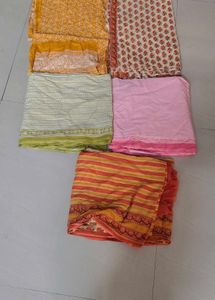 Set Of 5 Dupattas , Jaipuri Cotton With Prints