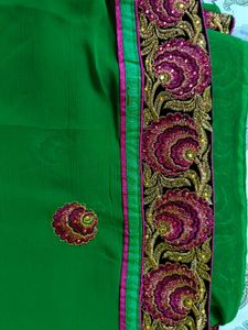 Beautiful Green Colour Saree💚🌹