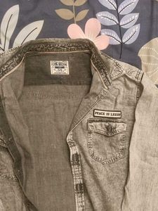 Acid Wash Denim Button-Up