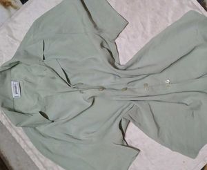 Oversized Green Button Up