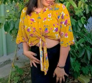 Floral Print Yellow Top