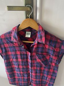 Red &amp; Black Plaid Top