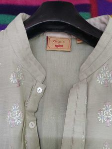 raymonds Embroidered Cotton Kurta