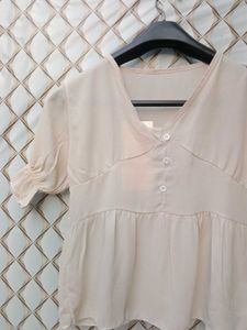 New With Tag Korean Beige Crop Top